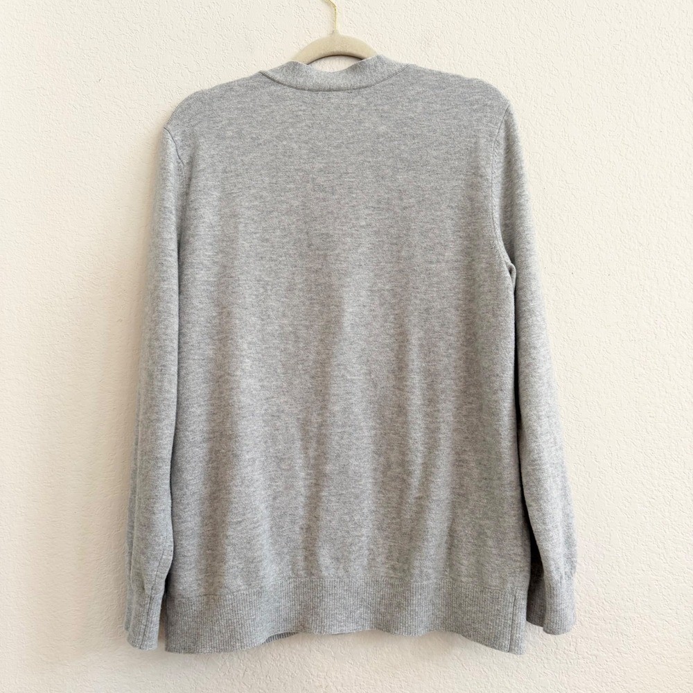 GAP Mens Cardigan Sweater Medium Gray Cotton Nylon Button Front V-Neck Pockets - Picture 12 of 14
